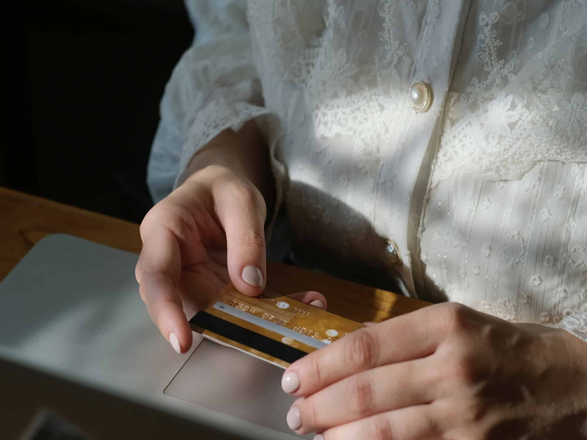 Paying online using bank card.